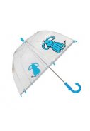 Durchsichtiger Kuppelregenschirm blau mit Elefant von Smarti 1