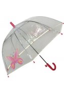 Durchsichtiger Kuppelregenschirm rosa mit Schmetterling von Smarti 1