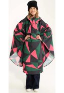 Zwart / grün / rosa Triangulate Regenponcho Danebodil von Danefae 5
