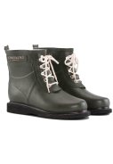 Army grüne niedrige Gummistiefel mit Schnürung von Ilse Jacobsen