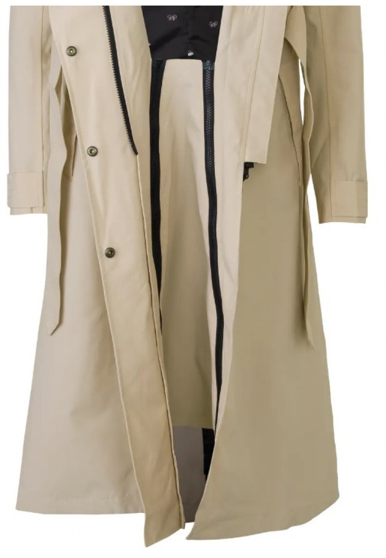 Beige Urban outdoor lange Damenregenjacke Trenchcoat von AGU
