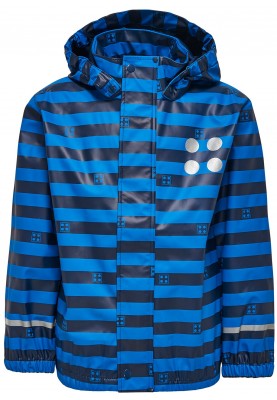 Blau/Dunkelblau gestreifte Kinderregenjacke Jonathan von Lego