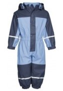 Marine/hellblauer Regenoverall mit Fleece-Futter von Playshoes