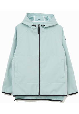 ​​​​​​​Blauer (Blue Glow) Stretch-Softshell-Damen-Regenjacke Lug von Tantä