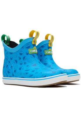 Blaue Cookie Monster Design – knöchelhohe Kinder-Gummistiefel von XTRATUF