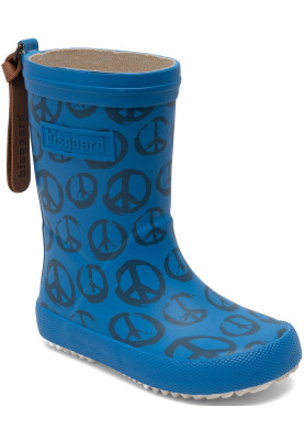 Blaue Kinderregenstiefel Fashion "Peace on Earth" von Bisgaard