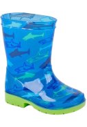Blaue Kinderregenstiefel mit Hai 1