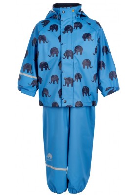 Blauer Regenanzug mit Elefanten von CeLaVi