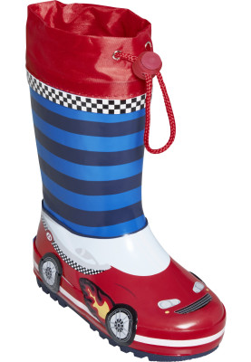 Blau/rote Regenstiefel Rennwagen von Playshoes