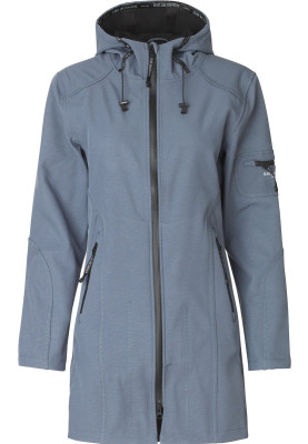 Blue Grayness Softshell Regenjacke in Dreiviertellänge von Ilse Jacobsen