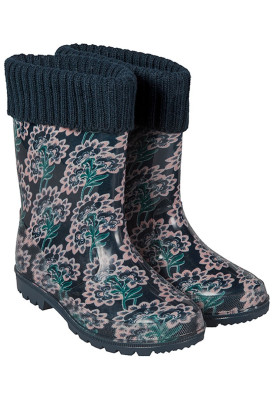 Damen Gummistiefel mit Blumenmuster von XQ