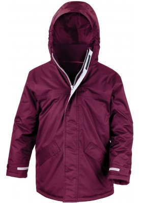 Burgundy (bordeauxrote) Winter-/Regenjacke für Kinder von Result