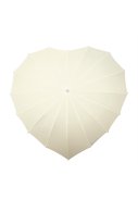 Braut gebrochen weiß / beige "Herz" Regenschirm 