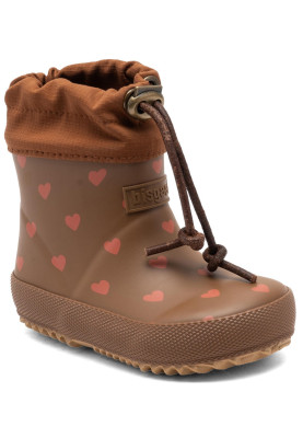 Braune mit Hertzenmotiv Gummistiefel "Thermo Baby" von Bisgaard
