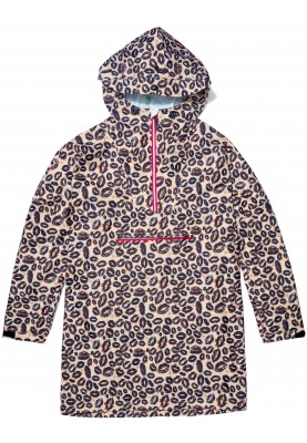 Brauner (Leopard kiss) nachhaltiger Regenponcho von Dripp Rainwear