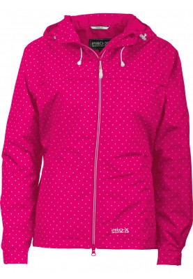 Rosarot (cherry) mit Punkten Damen Regenjacke Lucie von Pro-X Elements