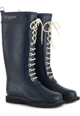 Dark Indigo hohe Gummistiefel mit Schnürsenkel von Ilse Jacobsen