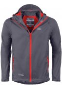 Dunkelgraue (charcoal) Regenjacke Stow and Go von Highlander 