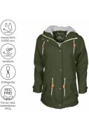 Dunkelgrüne gefütterte Damenregenjacke Kira von Pro-X Elements 3