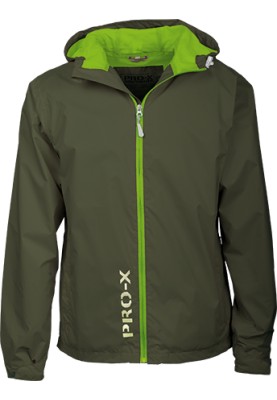 Dunkelgrüne Herren Regenjacke Flash von Pro-X Elements