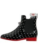 Schwarze Chelsea-Gummistiefel mit Punkten von XQ Footwear 2