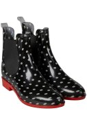 Schwarze Chelsea-Gummistiefel mit Punkten von XQ Footwear 3