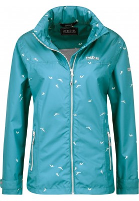 Blaue Kinderregenjacke Nora mit Schwalbenprint von Pro-X Elements