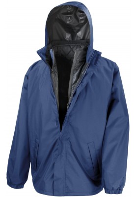 Dunkelblaue 3-in-1 Herrenregenjacke mit Bodywarmer von Result