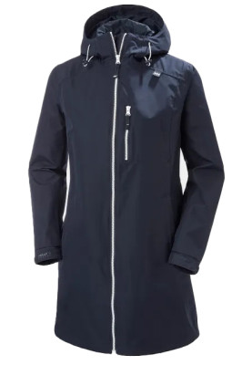 Dunkelblaue Damen-Regenjacke Long Belfast von Helly Hansen