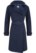 Dunkelblauer Twill Trenchcoat Nairobi von Happy Rainy Days