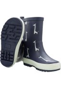 Dunkelblaue Gummistiefel mit Giraffenmuster von Fresk 2