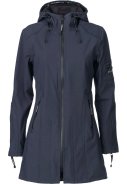 Dunkelblaue Softshell-Regenjacke in Dreiviertellänge von Ilse Jacobsen 1