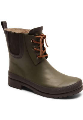 Dunkelgrüne gefütterte Damenregenstiefel "Rain Wool" von Bisgaard