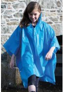 Einfacher blauer Kinder Regenponcho 3