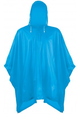 Einfacher blauer Regenponcho