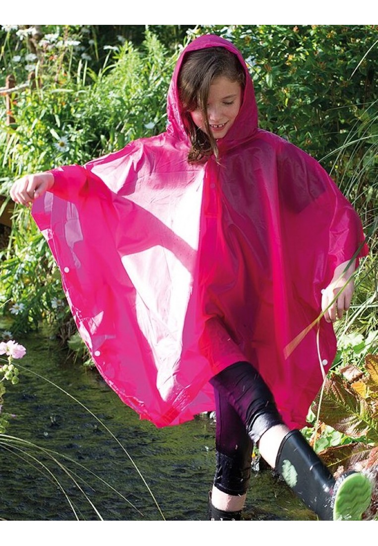 Einfacher rosa Kinder Regenponcho - Regenponchos -