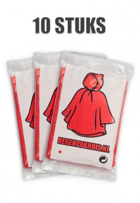 Rote Einweg Regenponchos (10 St.)