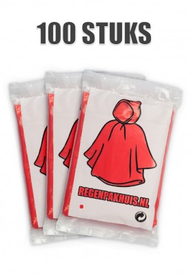  Rote Einweg Regenponchos (100 St.)