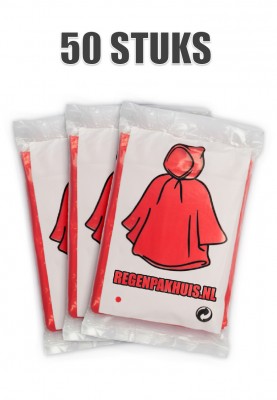 Rote Einweg Regenponcho (50 St.)