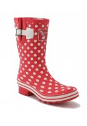 Evercreatures Regenstiefel kurz rot mit weißen Punkten