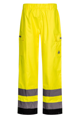 Gelbe atmungsaktive Hi-Vis Regenhose von Lyngsøe Rainwear 