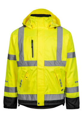 Fluor gelb/schwarze Hi-Vis Craftman Winterjacke von Lyngsøe Rainwear