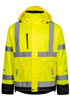Fluor gelb/schwarze Hi-Vis Craftman Winterjacke von Lyngsøe Rainwear