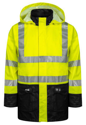 Gelb/Dunkelblaue Hi-Vis Regenjacke von Lyngsøe Rainwear