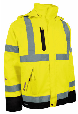 Gelb/schwarze Hi-Vis Regenjacke von Lyngsøe Rainwear