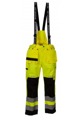 Gelb/schwarze Hi-Vis Regenhose von Lyngsøe Rainwear