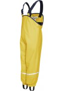 Gelbe mit Fleece gefütterte Regenlatzhose von Playshoes 3