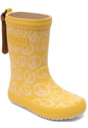 Gelbe Kinderregenstiefel Fashion "Peace on Earth" von Bisgaard
