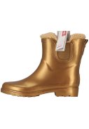 Gold Metallic gefütterte Chelsea Damen Gummiregenstiefel  2