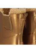 Gold Metallic gefütterte Chelsea Damen Gummiregenstiefel  4